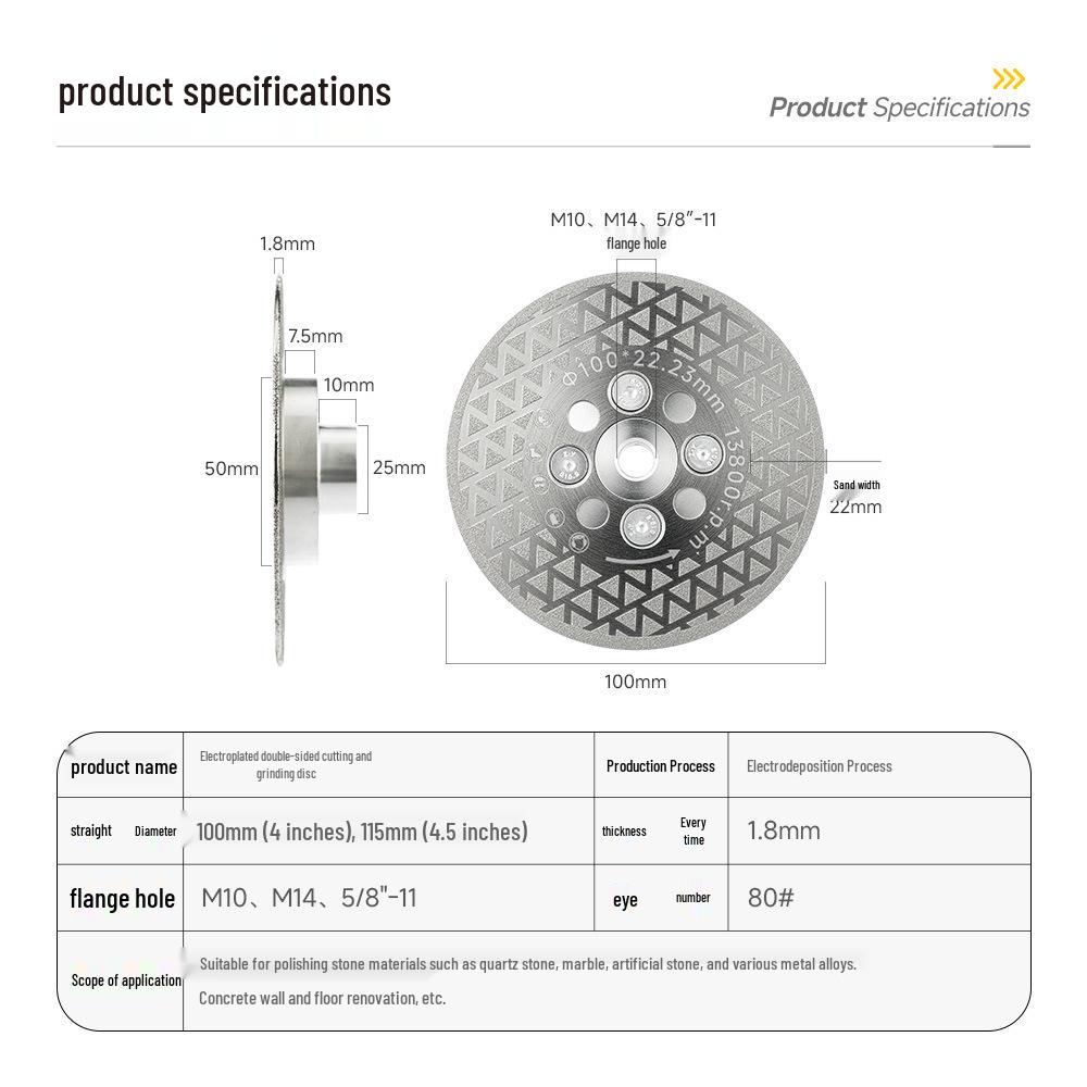 Double-Sided Electroplated Grinding Disc for Stone and Marble Cutting & Polishing