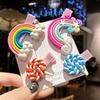 Cute Colorful Polymer Clay Children Headwear Rainbow Cloud Lollipop Hairpins