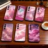 Stylish Pink Clouds for Girls Phone Case Black Silicone Soft For Samsung Galaxy A73,A72,A71,A70,A53,A52,A51