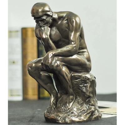 Estátua do Pensador em Bronze Réplica de O Pensador de Rodin Arte Reflexiva Perspicaz para Decoração Criativa e Personalizada