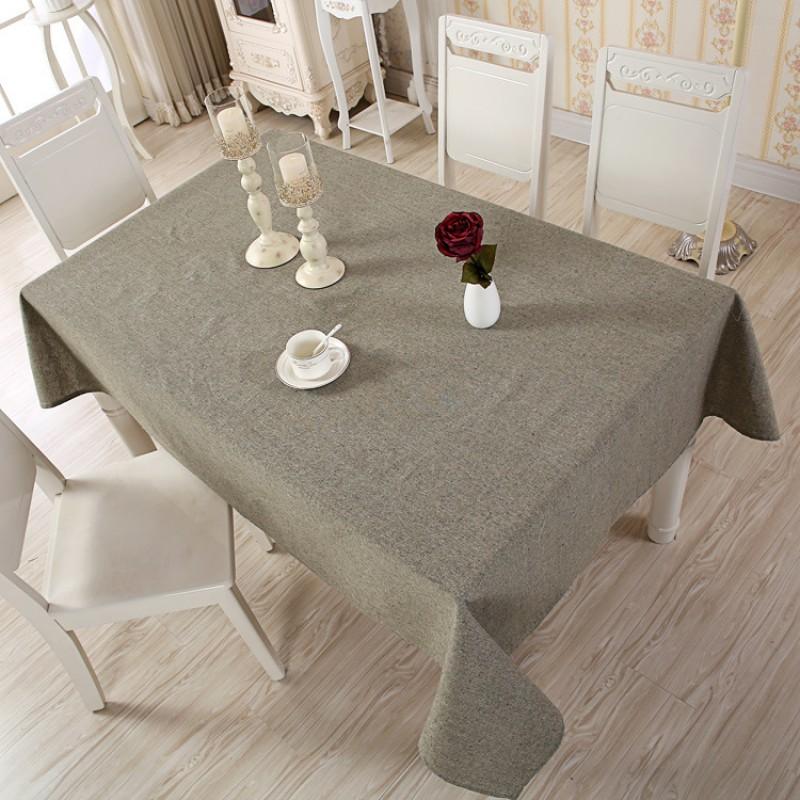 Modern Simple Woven Polyester-Cotton Tablecloth Rectangular Table Cover Dining Coffee Decor