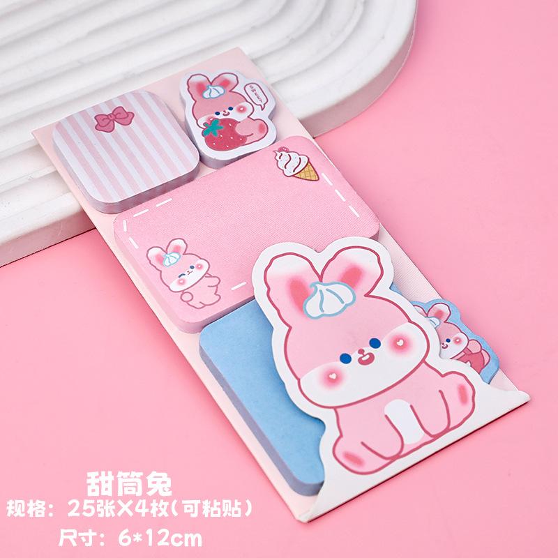 

Good-looking Cartoon Animal Combination Sticky Notes Pad Cute Message Memo Note Sticky Notes for Students Stationery Kawaii Gift