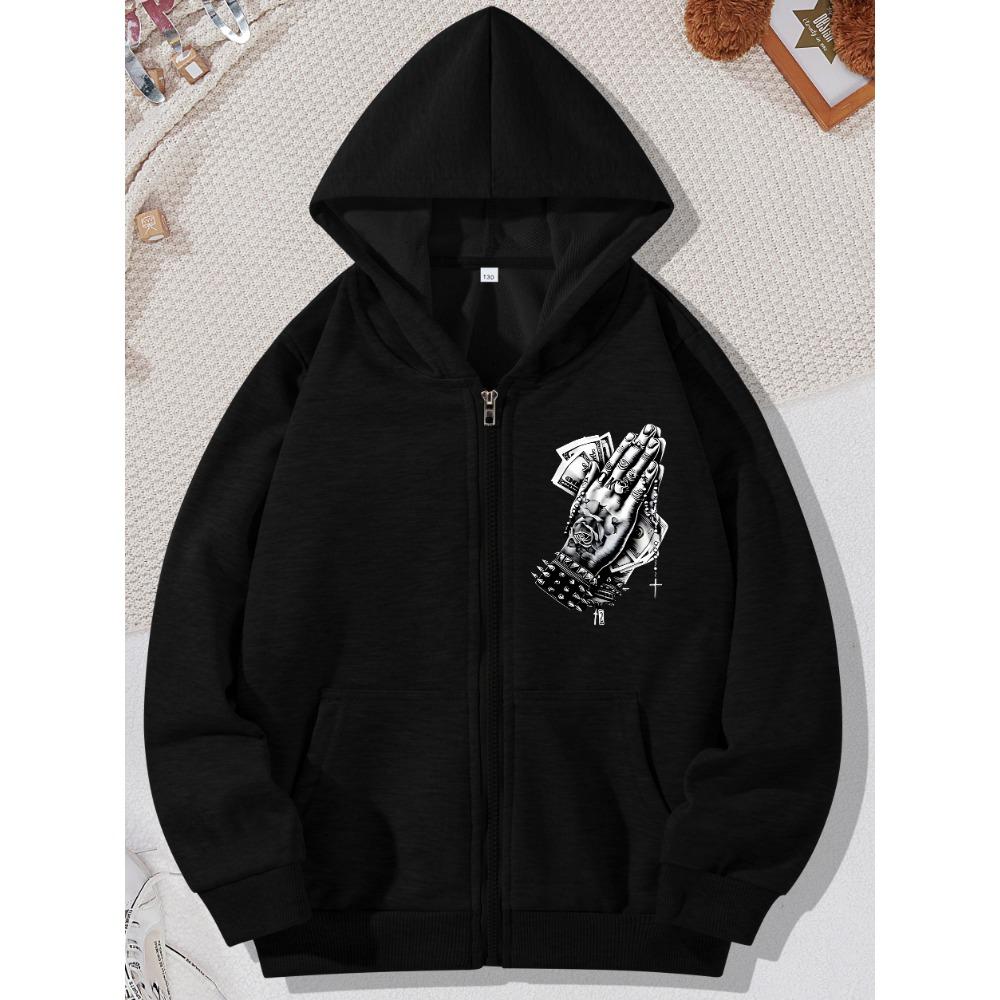 Unisex Fashion Casual Sports Hoodie Jacket for Boys, Girls and Teenagers, Spring and Autumn Styles, Personalized Palm Trendy Print Design