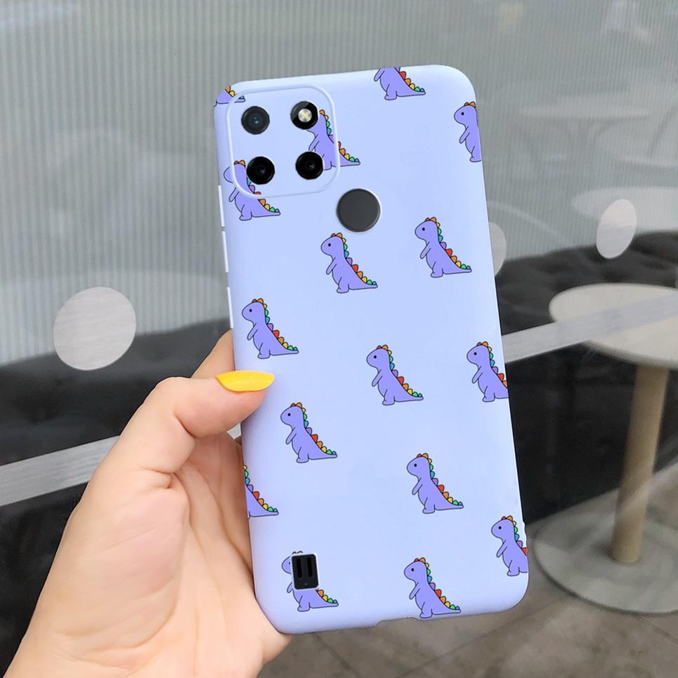 Dragon Cool Black Cases For Realme C25s C25Y Case Cartoon Animals Soft Silicone Matte Bumper On Realme C25Y C 25 Y S Candy Color
