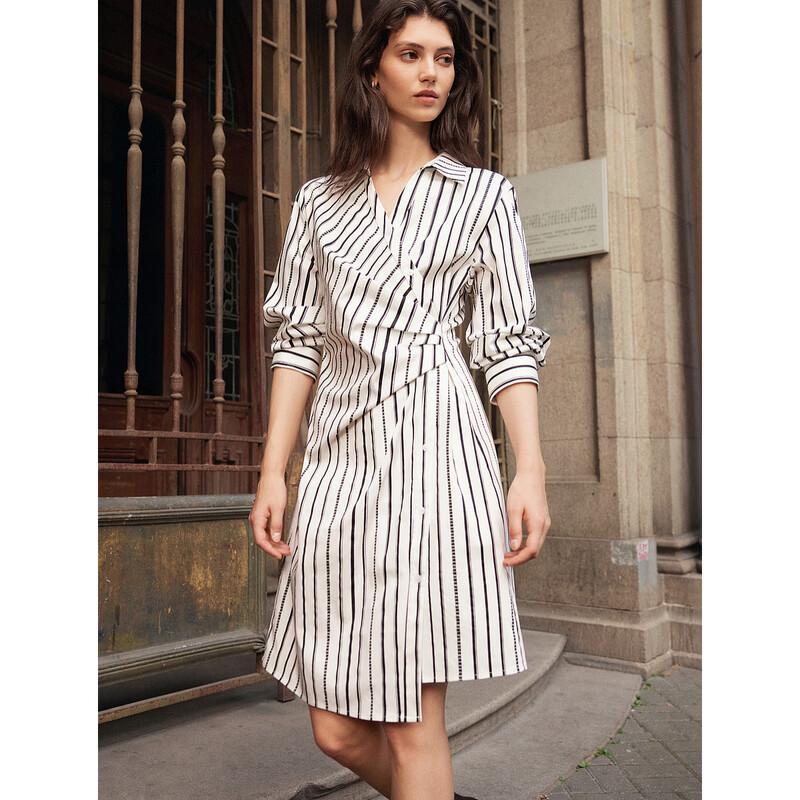 ELLE French Striped Shirtdress S