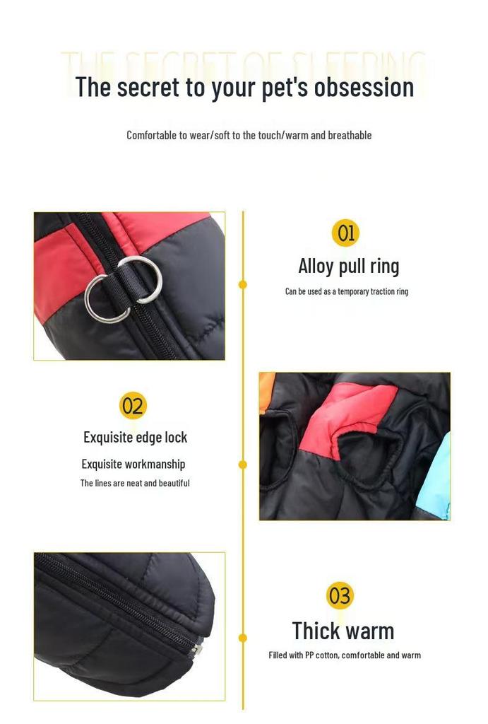 Autumn & Winter Pet Ski Suit: Thickened Windproof Cotton Vest for Dogs