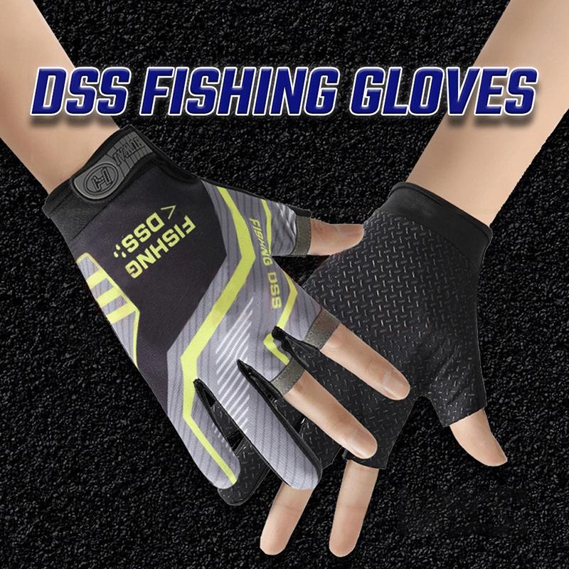 Fishing Gloves, Fishing Routes, Sun Protection, Anti Slip, Ice Silk Breathable Thin Gloves
