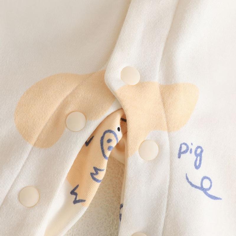 100% Cotton Baby Romper Long Sleeve Seamless Design Single Row Buttons Soft Class A Safety Newborn Bodysuit Simple Style