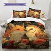 Owl and Fox  Pattern Bedding Quilt Set Quilt Cover Pillowcase Home Decoration  Gift (1 * Duvet Cover + 2 * Pillowcase, Without Core)