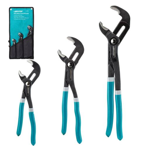 

LIBRATON Water Pump Pliers, 3-Piece Set, 175mm, 240mm, 300mm, CR-V Steel, Pliers Wrench, Plumbing Tool, with Case