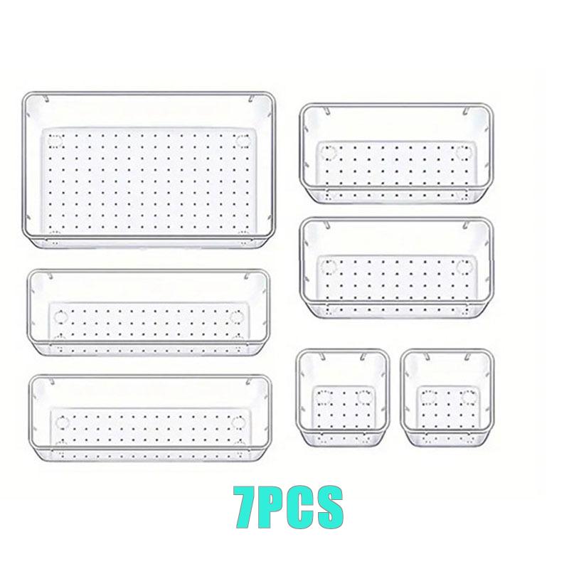 

Bathroom Storage Organizer 25PCS Clear Plastic Drawer Bins for Makeup Kit Cosmetics Skincare Multi Size Tub