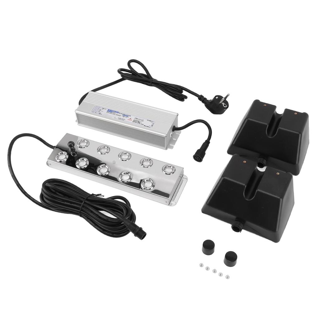 10 Hd Mist Maker Fogger Stainless Steel Mist Fogger with Power Supply for Greenhouses Gardens Lawns Decorative Rockery Fish