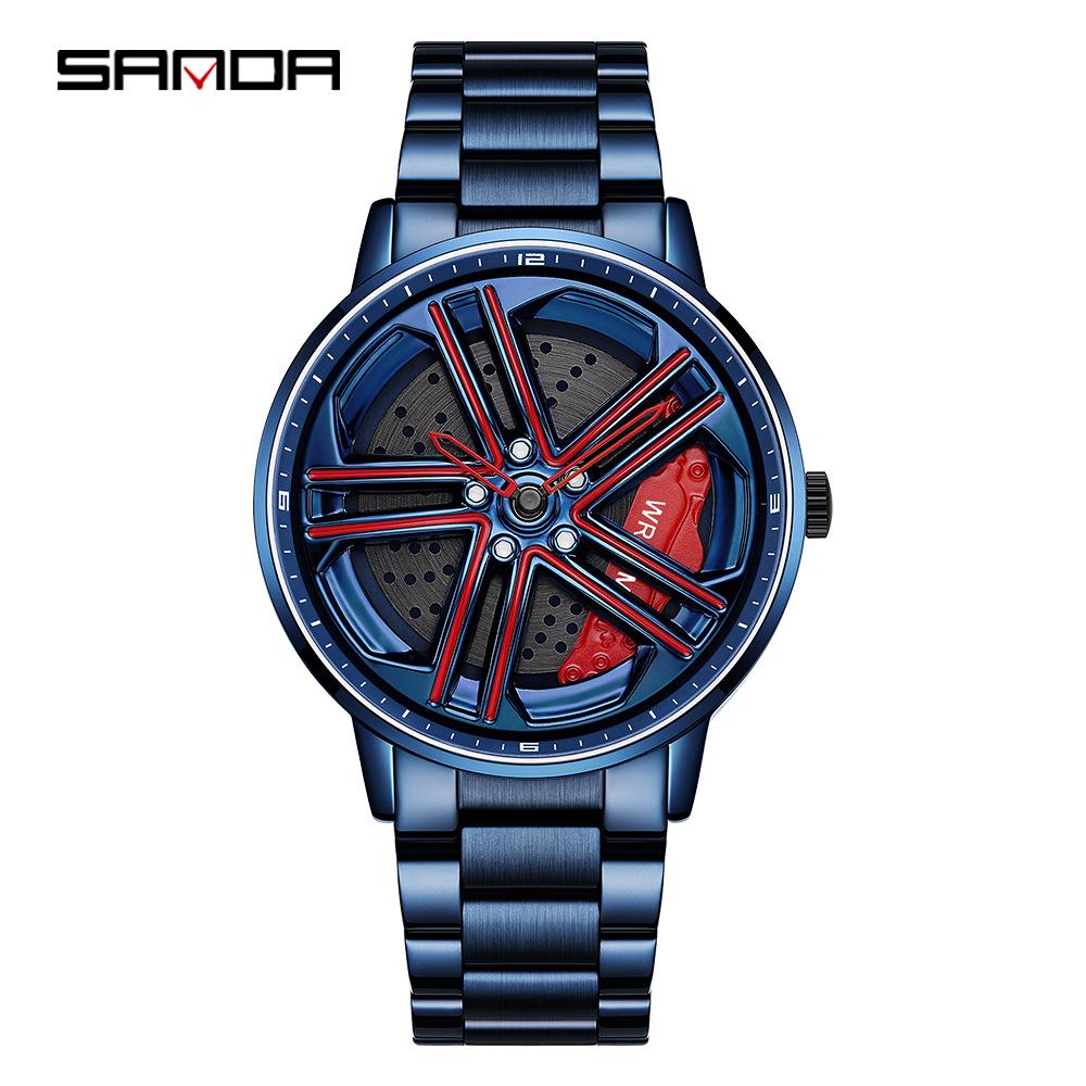 Sanda Meilleure Vente 1088 Montre pour Adolescent: Personnalisé, Cadran Rotatif 3D, Tendance, Quartz Étanche.