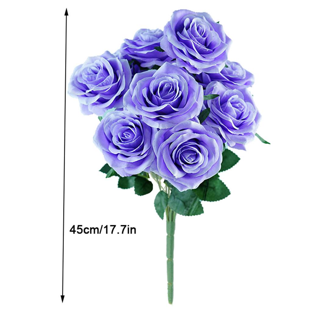 Artificial Bouquet 10 Head Rose Silk Flowers Fake Wedding Party Decor Home