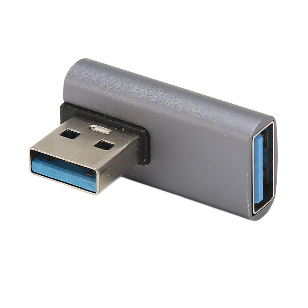 90 Degree USB 3.1 Adapter 15W 5V 3A 10Gbps Plug and Play Left Angle USB Male to Female Adapter for