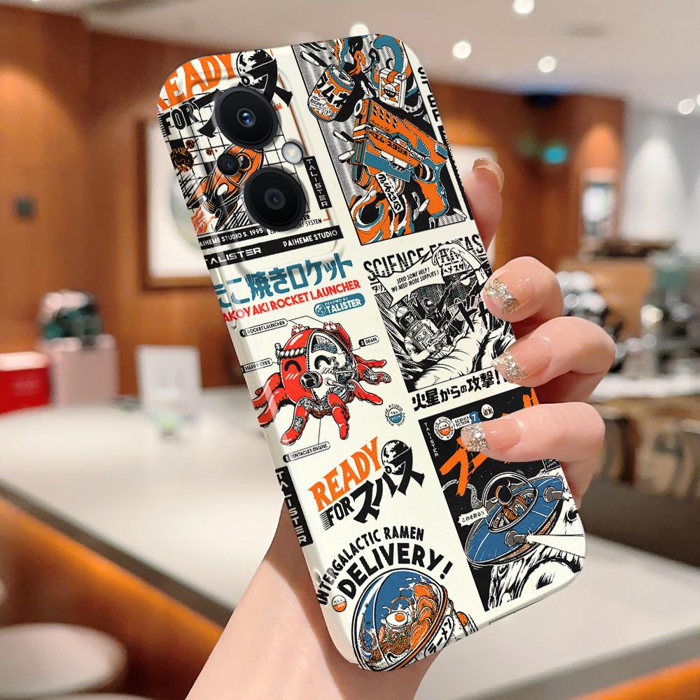 All-inclusive Film Handyhülle Cartoon Mode Design Hartschale Vollabdeckung Kameraschutzhülle für OPPO A60 A96 Reno12 Realme C53 C75