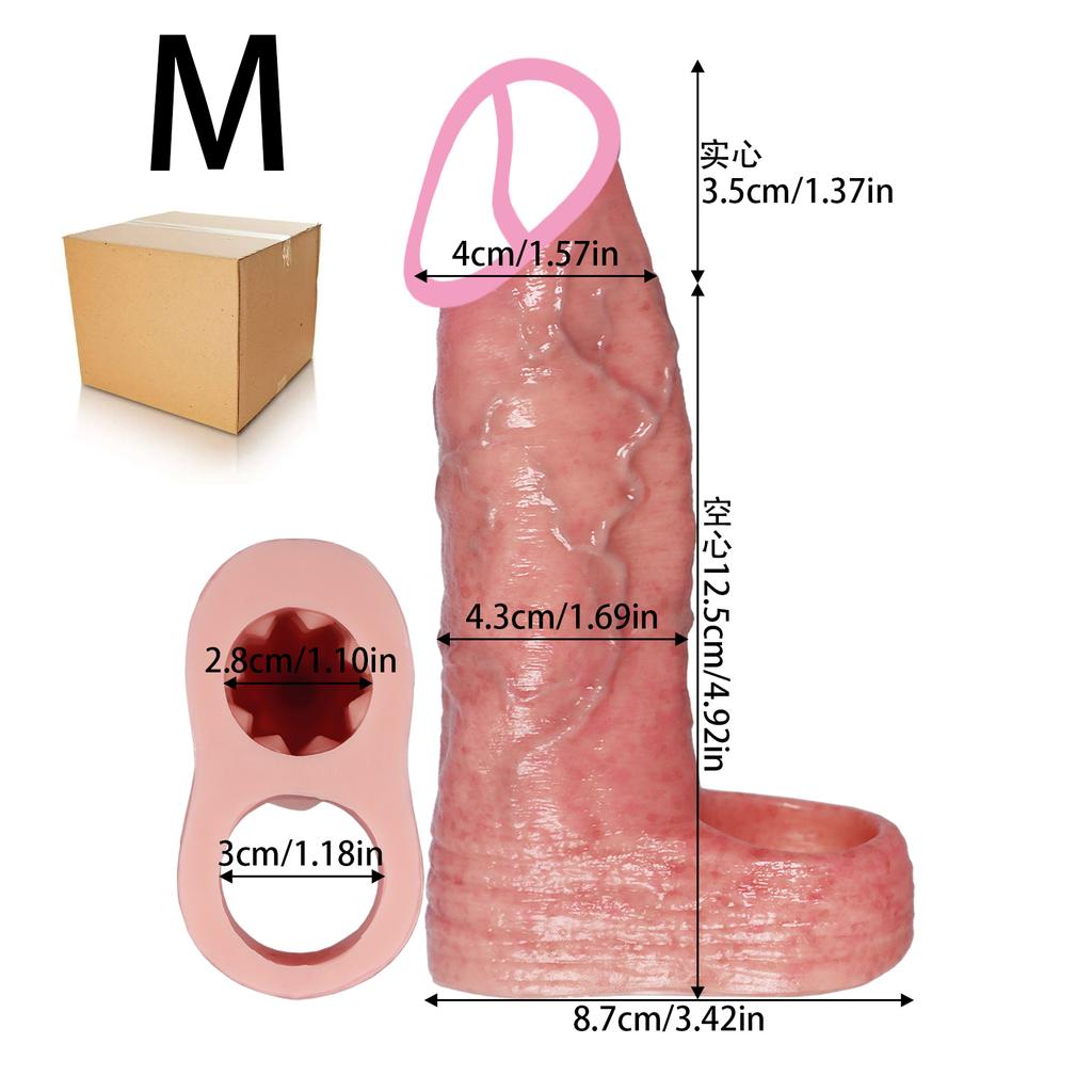 Super Realistic Male Penis Cover with Hollow Elongated and Thickened Protection Intimate Cover Penis Cover Adult Sex Product Cock Rings Male Sex Toys