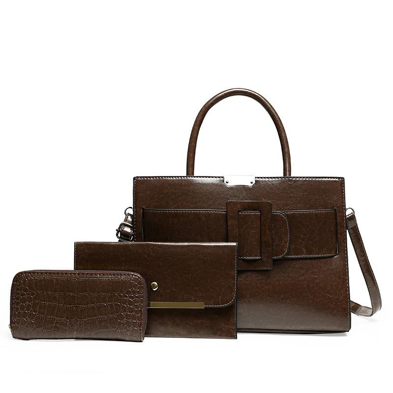 

Женская сумка осень и зима новая большая вместимость набор из трех предметов для поездок на работу сумка-мессенджер на плечо портативная сумка для мамы и ребенка Set