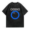 Retro Punk Rock Germs Gi Logo Print Streetwear Casual T Shirt Vintage Washed Streetwear Top For Everyday Wear Versatile Soft