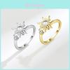 Sunflower Moving Ring For Women With Electroplated Finish And Unique Pressurerelief Style