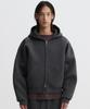 Define Neoprene Crop Zip-Up Hoodie Charcoal