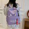 Trendy Cat Ear Canvas Backpack - Versatile School Style for Students