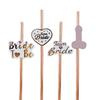 10Pcs Team Bride Rose Gold Straw For Wedding Decoration Drinking Paper Straws Tableware Bachelor Party Bridal Decor