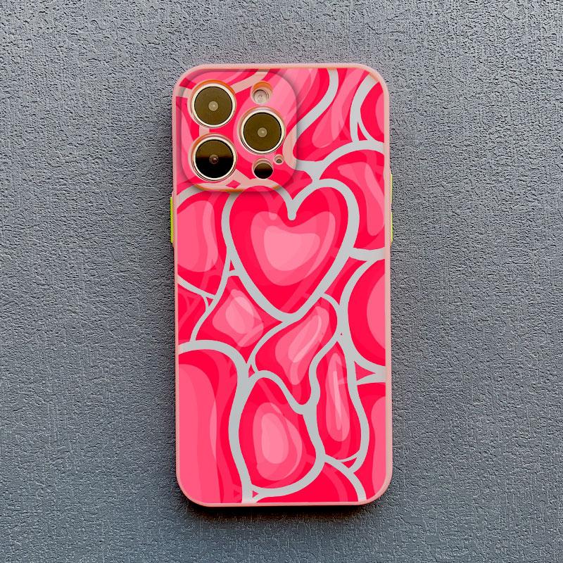 Cute Love Heart Pattern Protective Phone Cases for Iphone 15 11 12 13 Pro Max Mini 16 14 Pro Max Plus X XR XS Shockproof Cover