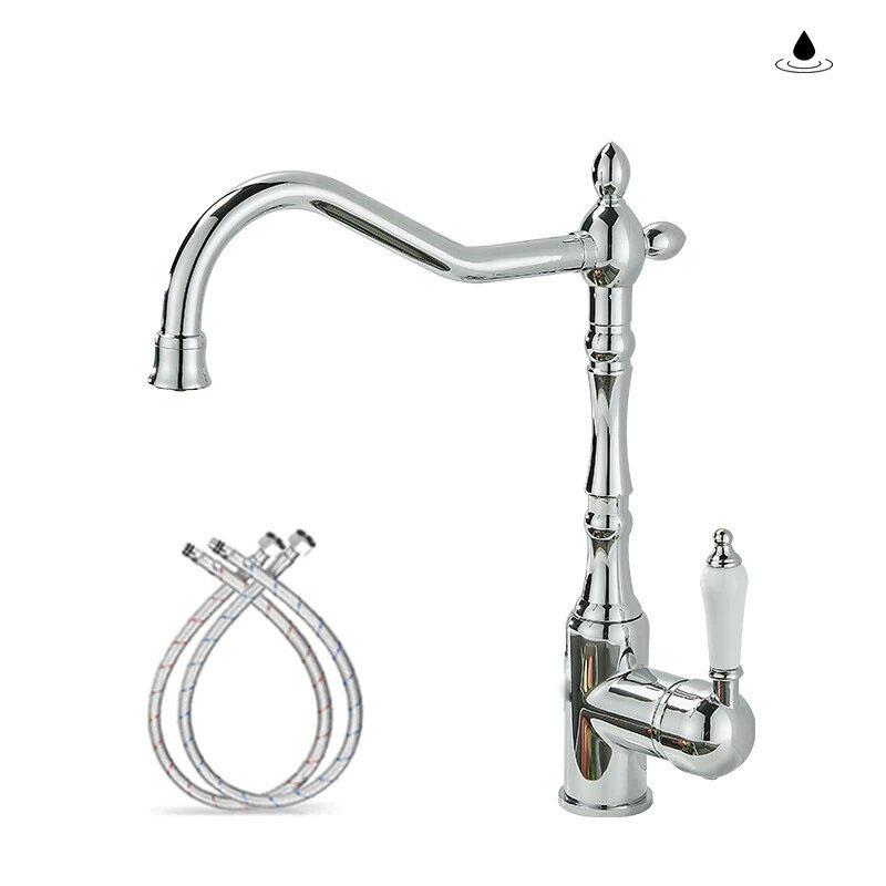 Goldenes Beckenarmatur Chrom Warm- und Kaltwasser-Mischer Antike Waschbeckenarmatur Wasserhähne Das Becken 360° drehbare Armaturen