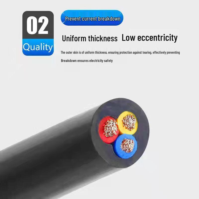2.5mm² Dual/Triple-Core Waterproof Outdoor Power Cable - Standard Engineering Sheathed Wire, Antifreeze Rated for Household Use