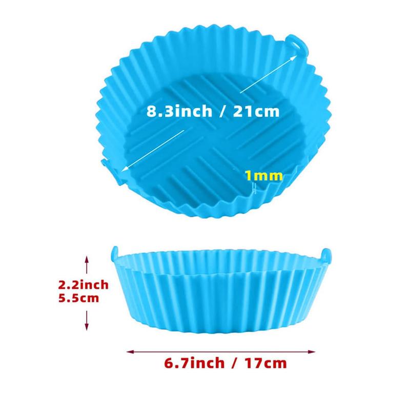 Air Fryer Silicone Liners Air Fryer Silicone Pot Reusable Baking Tray Pizza Chicken Food Safe Non Stick Air Fryer Basket