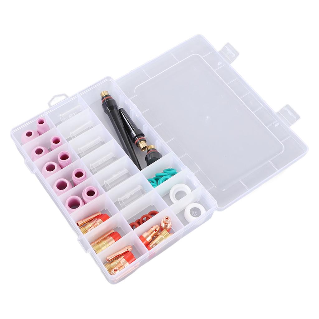 Set 55 buc. Consumabile pentru sudare TIG Duză ceramică Cupă din sticlă rezistentă la căldură Torță pentru sudare TIG