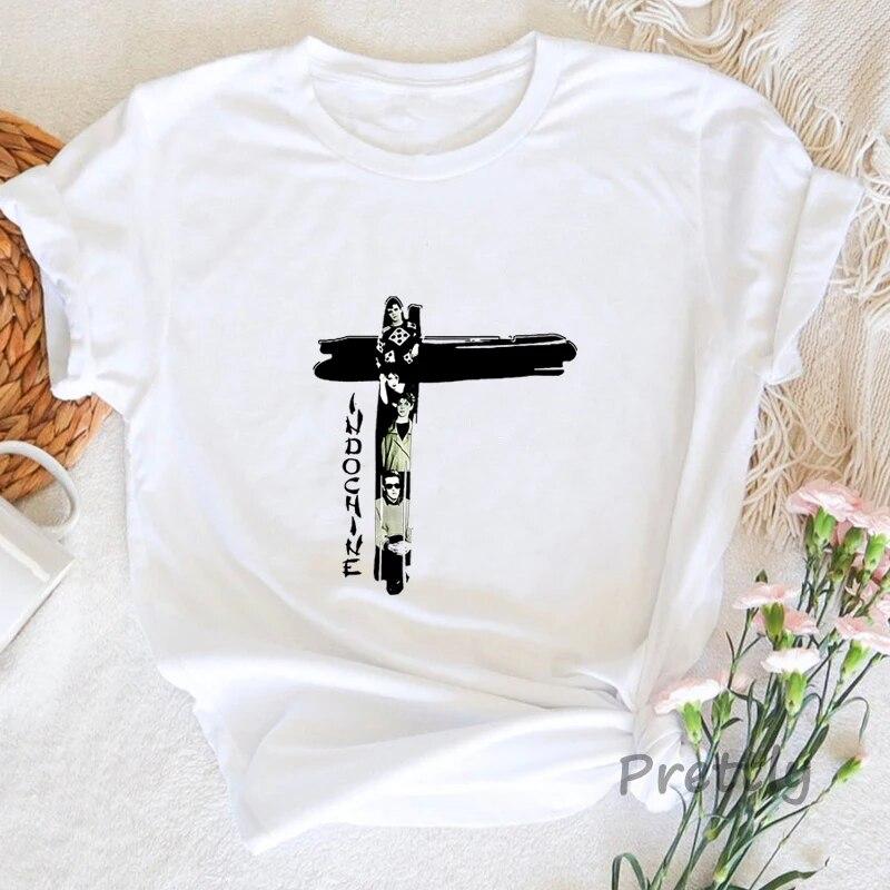 

Индокитайская футболка в стиле поп-рок, новая волна, французская группа, женская унисекс, базовая хлопковая футболка с коротким рукавом, повседневная летняя уличная одежда, футболки, топы, одежда унисекс S