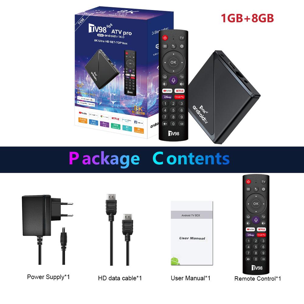 8K Android 14.0 TV Box Set Allwinner H313 2.4G 5G Dual WiFi Bluetooth 5.0 Media Player Support Smart Voice Control Remote Control Top Box