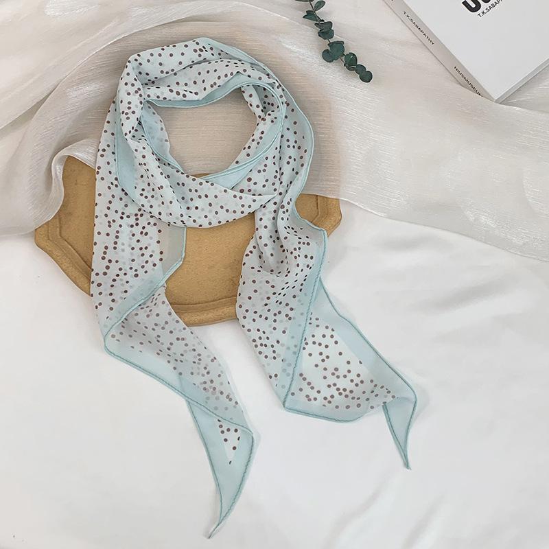 Long Silk Scarf Neck High-end Decorative Scarf Multi-functional Floral Headscarf Headband Hair Tie Waist Belt Streamer