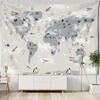26-1 Tapestry Wall Hanging Retro Cartoon Map Psychedelic Boho Kids Room Background Room Decoration