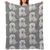 Cute and Floofy Bichon Frise by Robert Phelps Throw Blanket Bed linens Sleeping Bag for babies Decorative Sofa Blankets