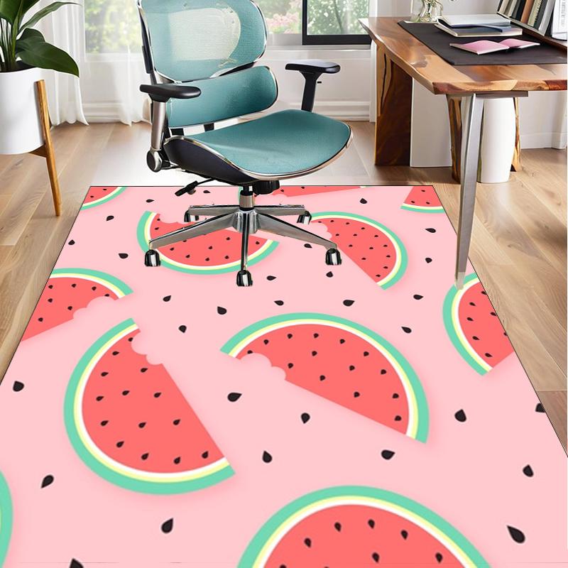 Watermelon Slice Pattern Office Rug Chair Mat, Entryway Carpet, Suitable for Front Door, Bedroom, Living Room, Desk, Holiday Gift