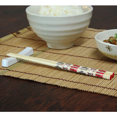Aoba Ätpinnar, Tål maskindisk, Naturlig bambu, Brandbilsdesign, 18 cm, Produktnummer 227410