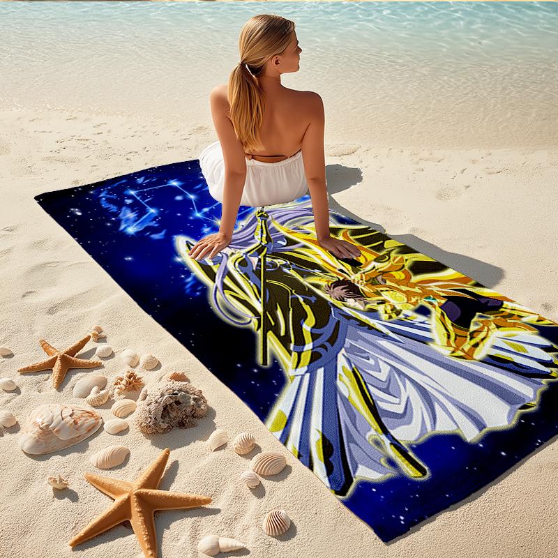 1Pc Saint Seiya Celestial Brave Beach Towel Quick Dry Multiuse For Beach Pool Gym Yoga Home Travel Christmas Halloween Xmas Gift L126