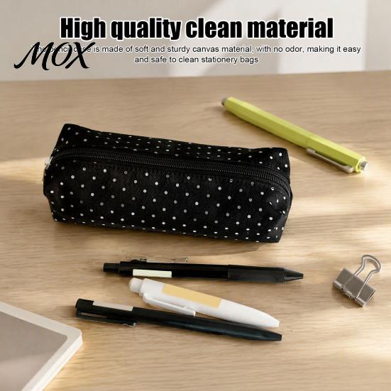 Astuccio Grande Capacità Pois, Custodia in Tessuto Organizer Cancelleria, Carino per Trucco Elegante Accessorio Ufficio Custodia Chiusura a Zip Penna