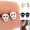 Exquisite Stainless Steel Skull Earrings: Halloween Trendy Ear Jewelry
