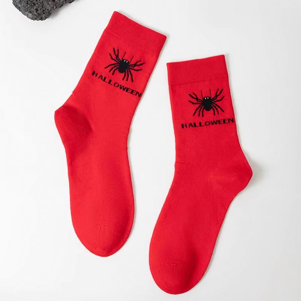 Halloween Mid Calf Socks for Men Women, Breathable Cotton Socks with Wicking, Funny Novelty Design