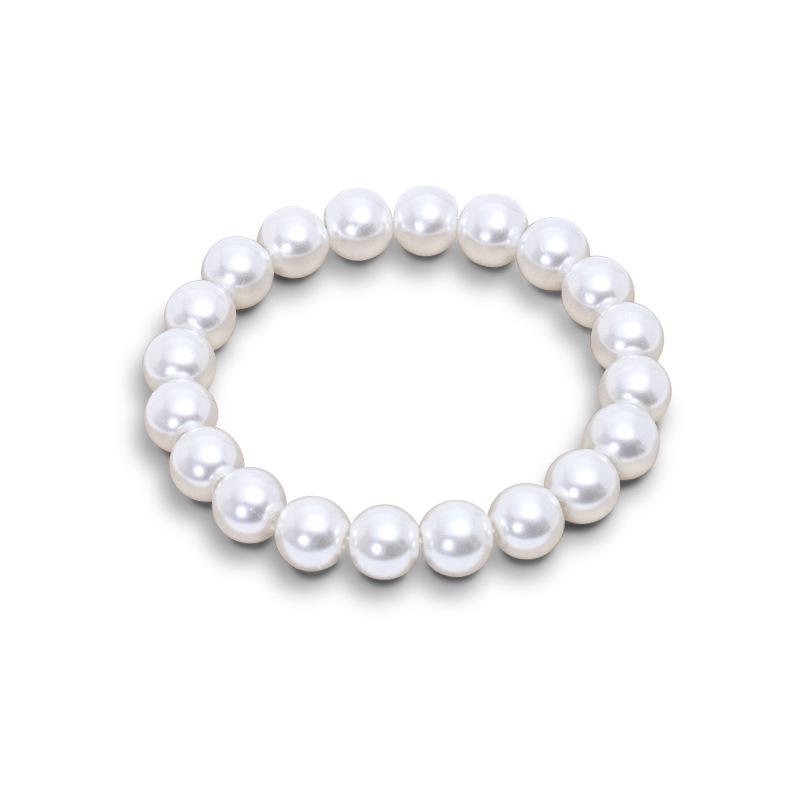 Элегантный европейско-американский многослойный эластичный браслет с искусственным стеклянным жемчугом