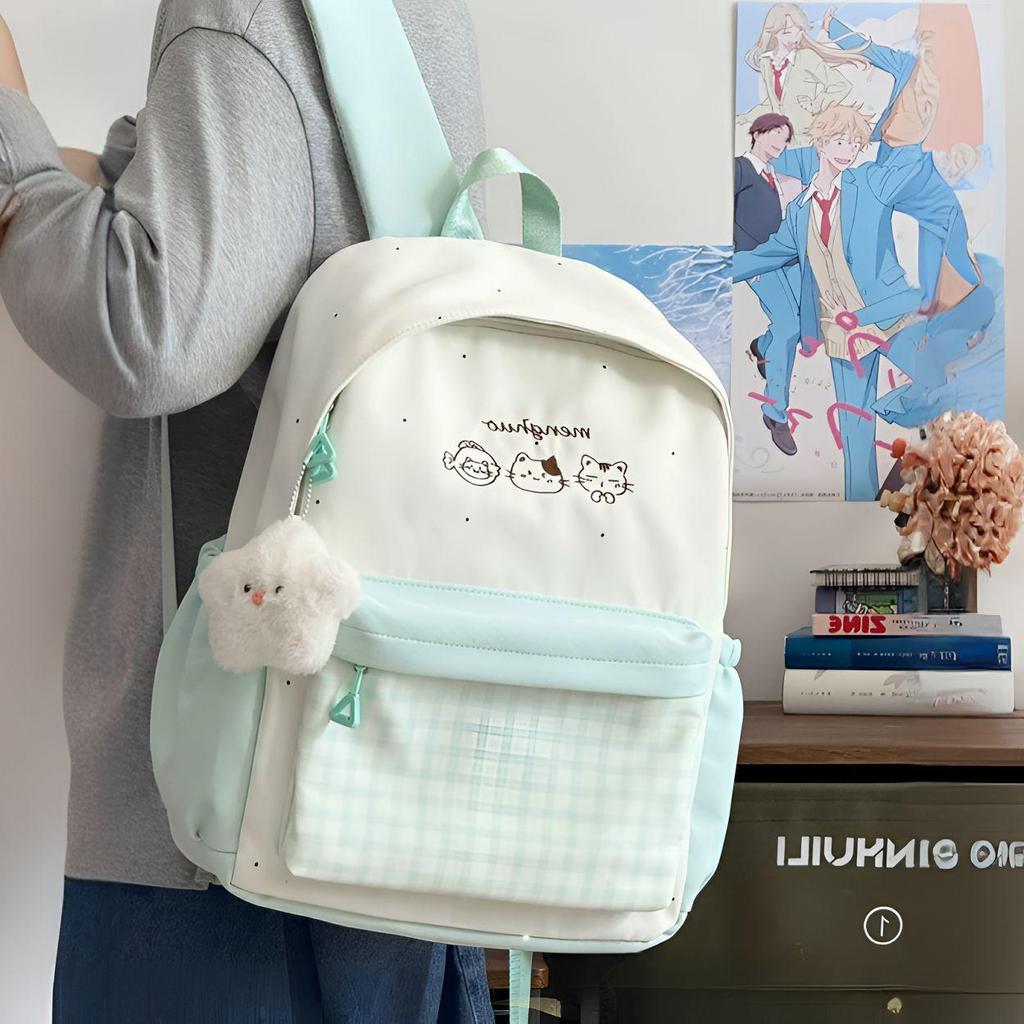 Japanese-Style Cute Backpack for Students: Lightweight, Double-Shoulder Bag for Elementary To High School Girls