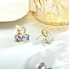 Gentle Shiny Ice Blue Sugar Cube Stud Earrings – Exquisite Radiant Luxury Accessory