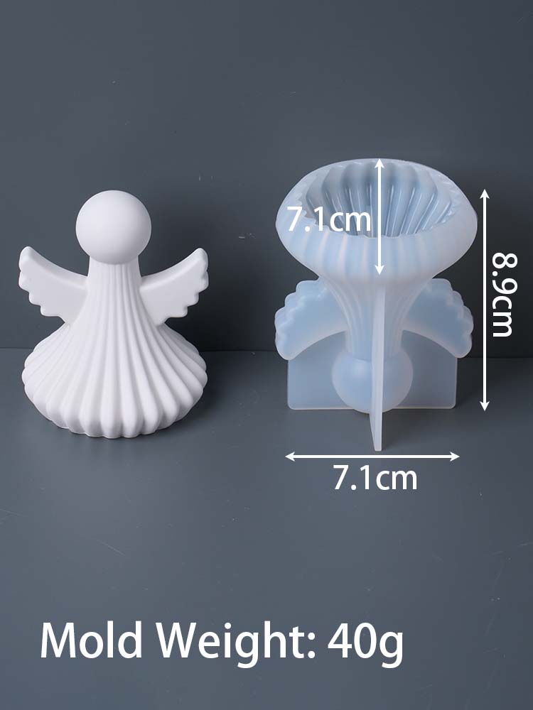 New 3D Simplicity Angel Silicone Candle Mold DIY Wing Stripe Angel Craft Gifts Making Soap Plaster Resin Casting Molds Home Deco