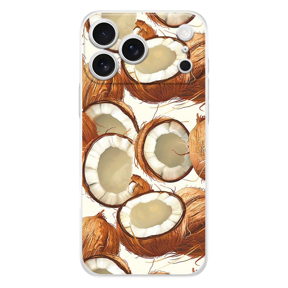 Soft Clear TPU Phone Case For iPhone 17 Air 16E 16 11 15 14 Pro MAX 12 13 7 8 Plus SE Easter Cover Protection Summer Coconut