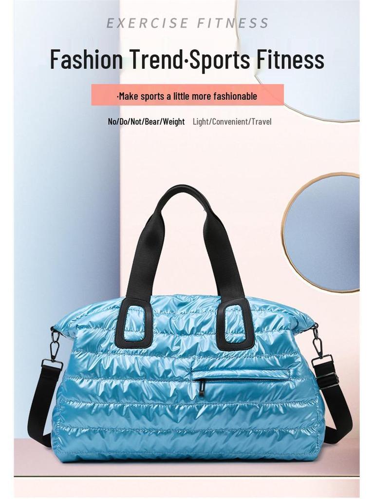 Waterproof High-Capacity Travel and Sports Bag - Unisex Shiny Design for Gym and Swimming