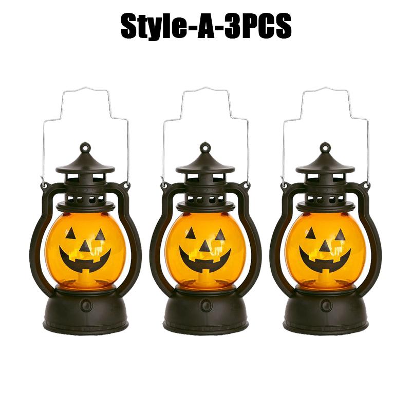 Halloween Pumpkin Lantern Skull Head Decor Pony Light Bar Party Prop for Spooky Atmosphere Celebration Decoration